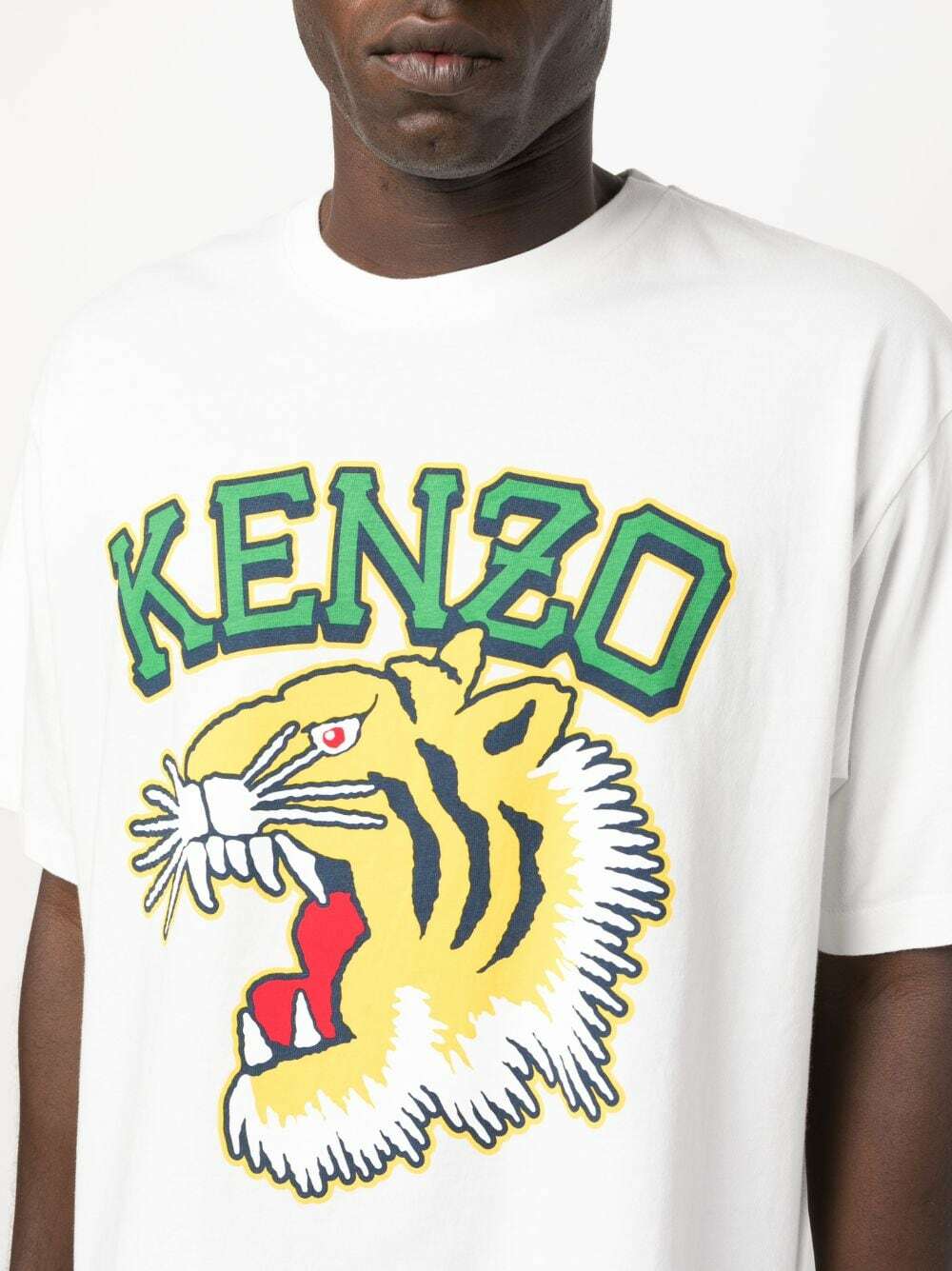Men's KENZO SS21 Tiger Head Pattern Embroidered Logo Loose