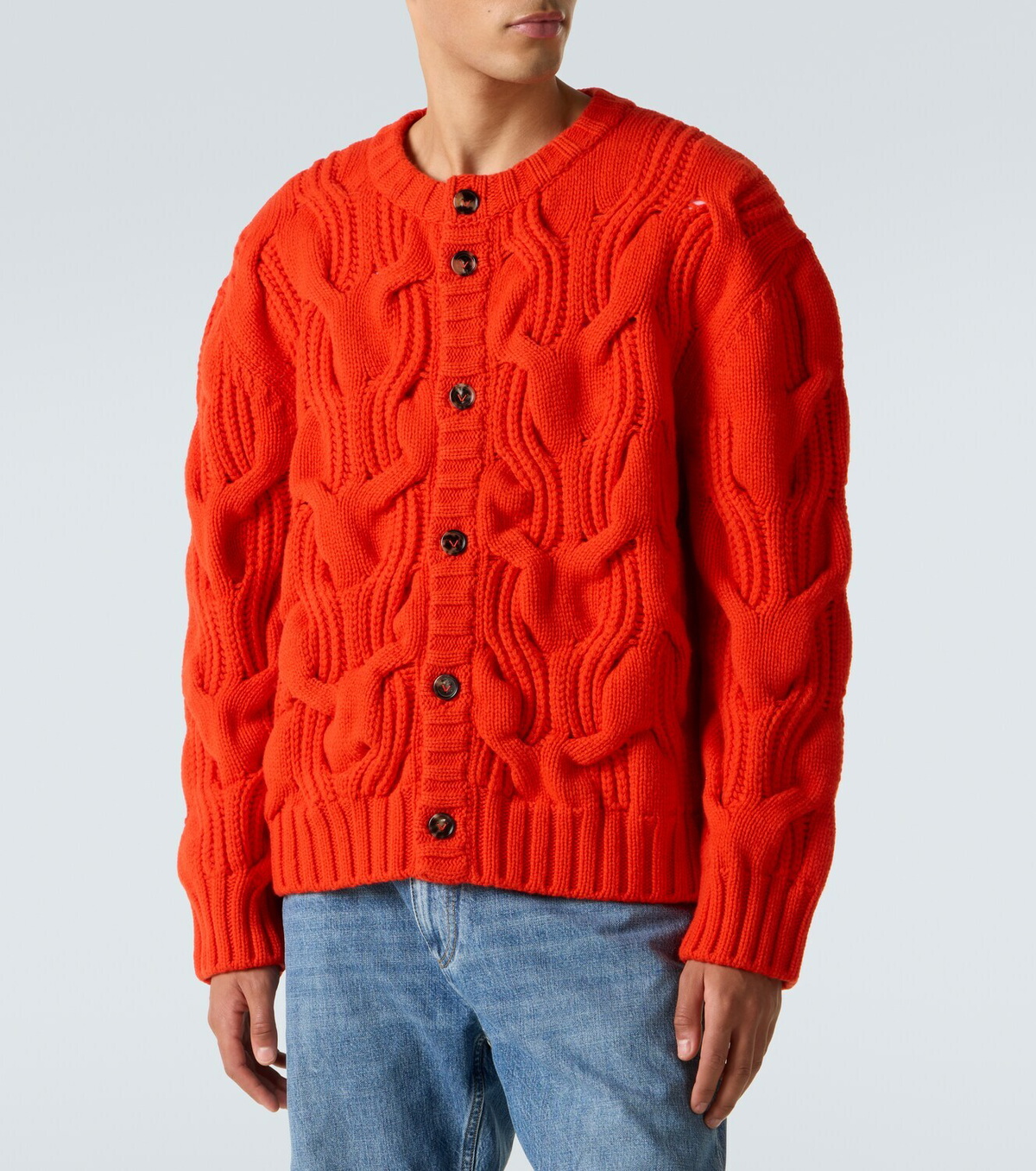 Bottega Veneta Cable-knit wool cardigan