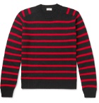 SAINT LAURENT - Slim-Fit Striped Virgin Wool Sweater - Red