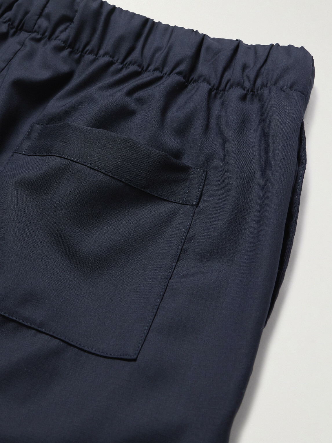 Frescobol Carioca - Luan Straight-Leg Wool Drawstring Trousers - Blue