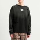 Needles Men's Deconstructed Crew Neck Sweatshirt in Black