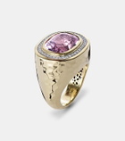 Octavia Elizabeth Blushing 18kt gold ring with tourmaline and diamonds