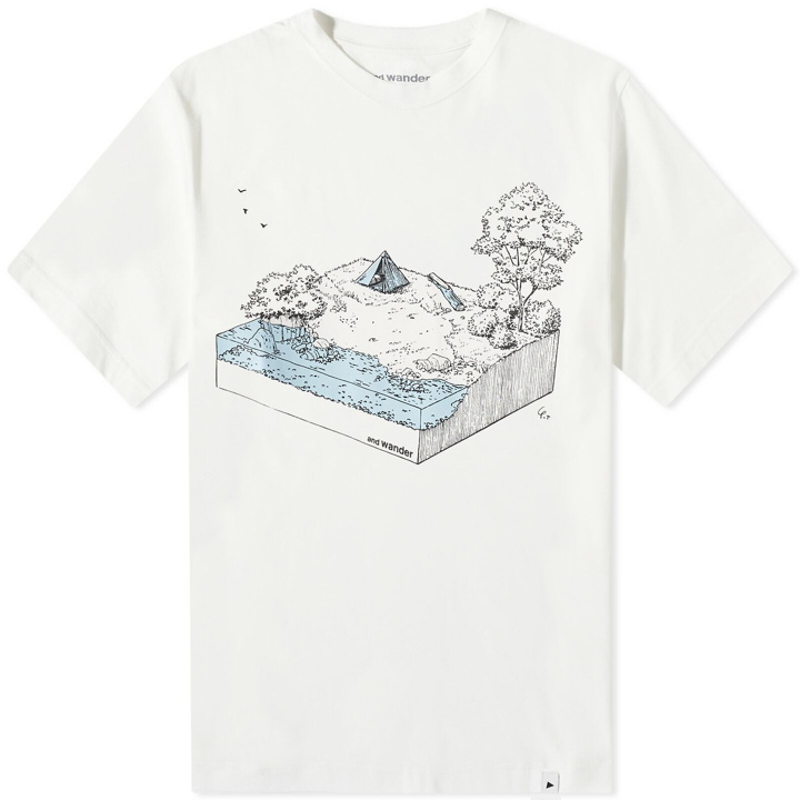 Photo: And Wander Men's In The Mountain T-Shirt in White