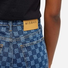 MISBHV Women's High Wasted Mono Logo Jeans in Denim Blue