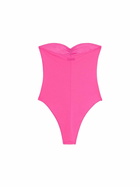 MC2 Saint Barth Women Fuscia Strapless One Piece Swimsuit Soleil