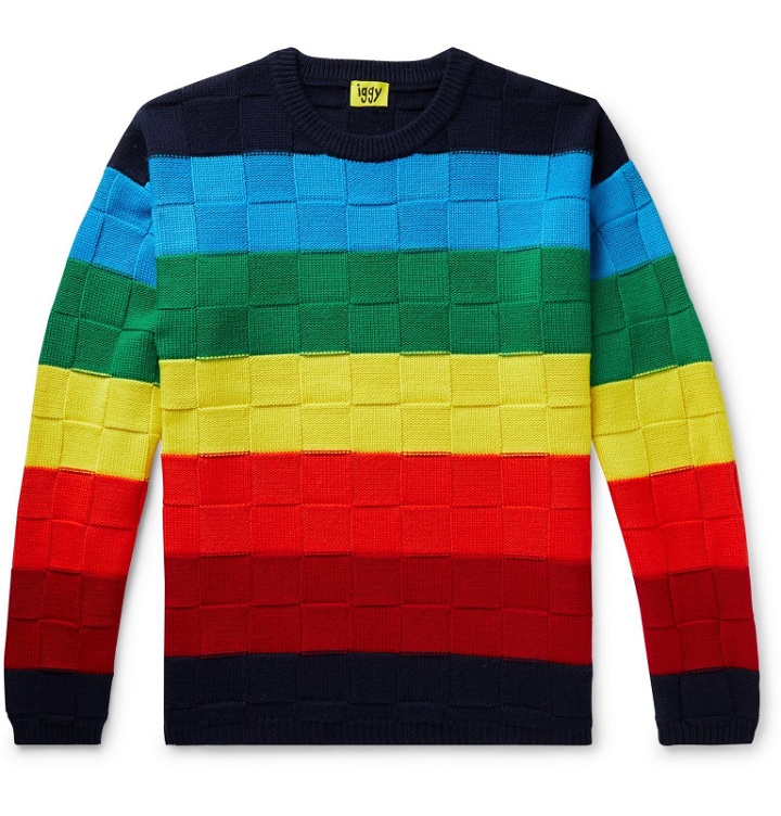 Photo: iggy - Striped Cotton-Jacquard Sweater - Multi