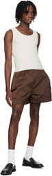 RECTO Brown Roll-Up Banding Shorts