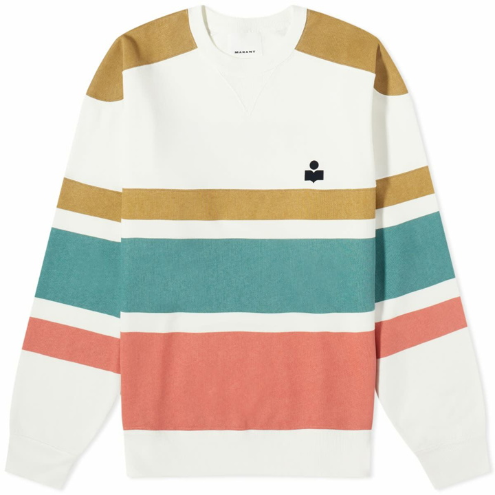 Photo: Isabel Marant Men's Meyoan Stripe Crew Sweat in Khaiki/Orange