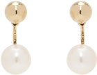Mateo Gold Ball Pearl Drop Earrings