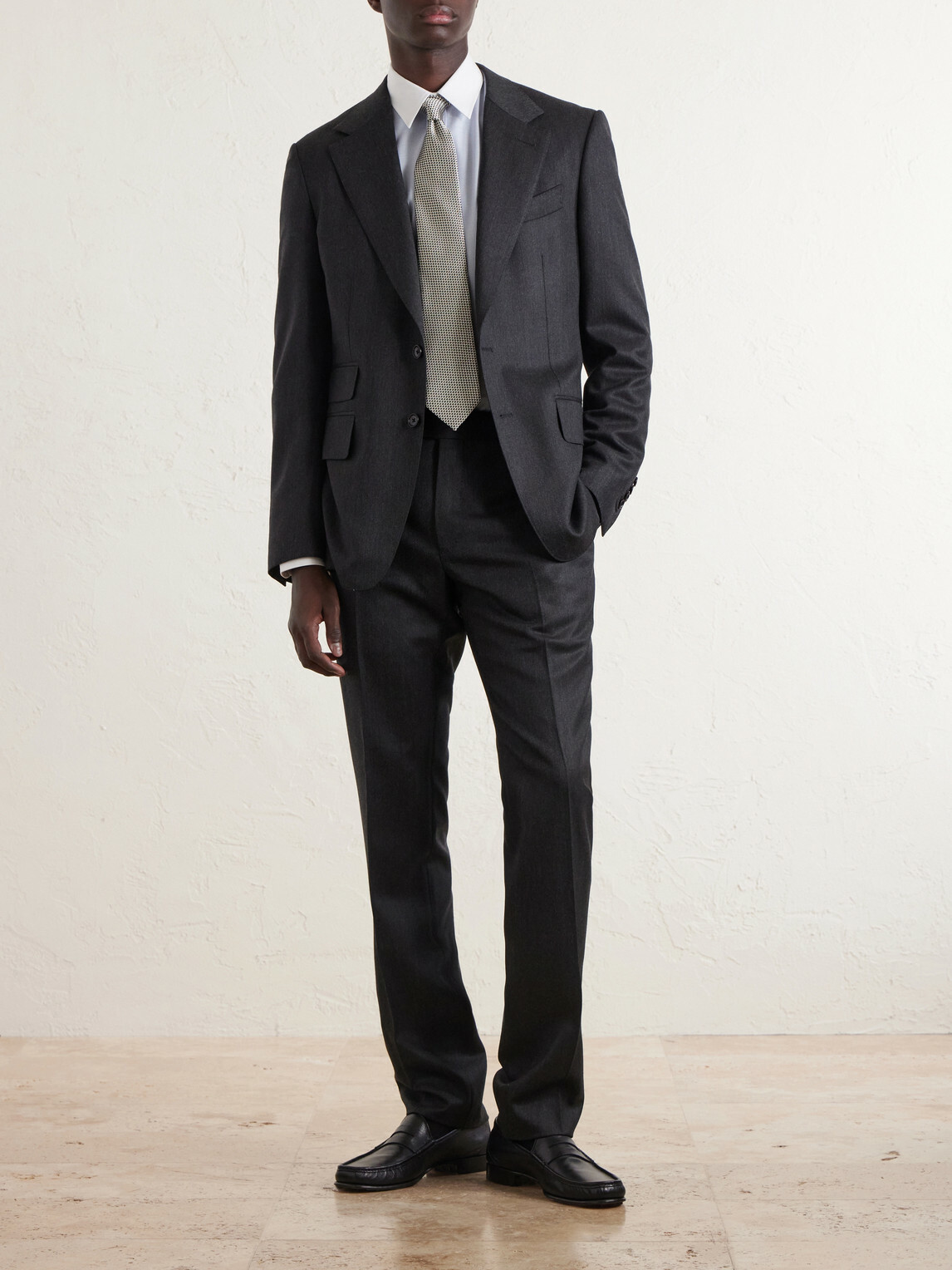 TOM FORD - Shelton Straight-Leg Wool-Twill Suit Trousers - Gray