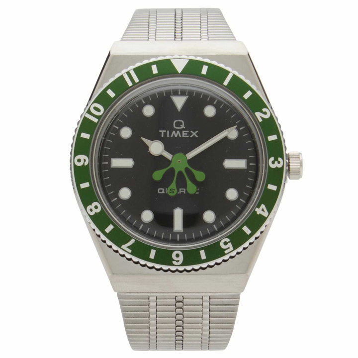 Photo: Timex x seconde/seconde/ Steel Q Sequel Top Ring Watch in Kermit 