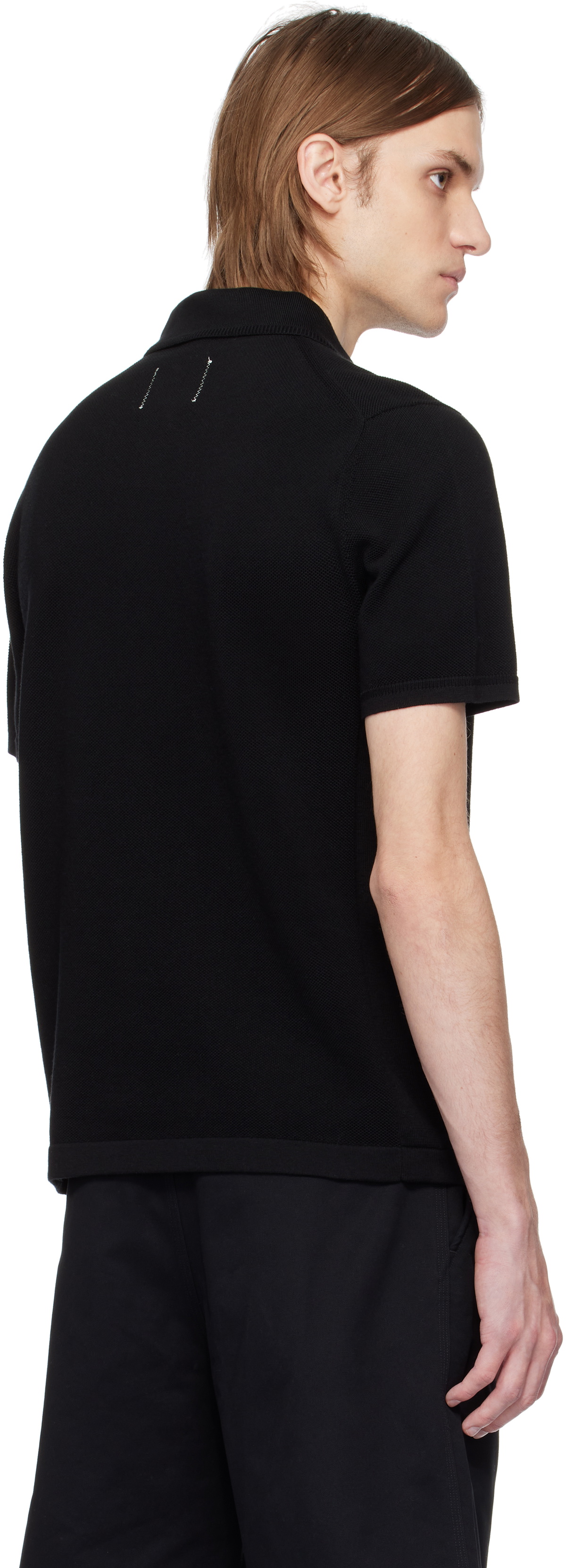 Reigning Champ Black Supima Pique Ace Polo