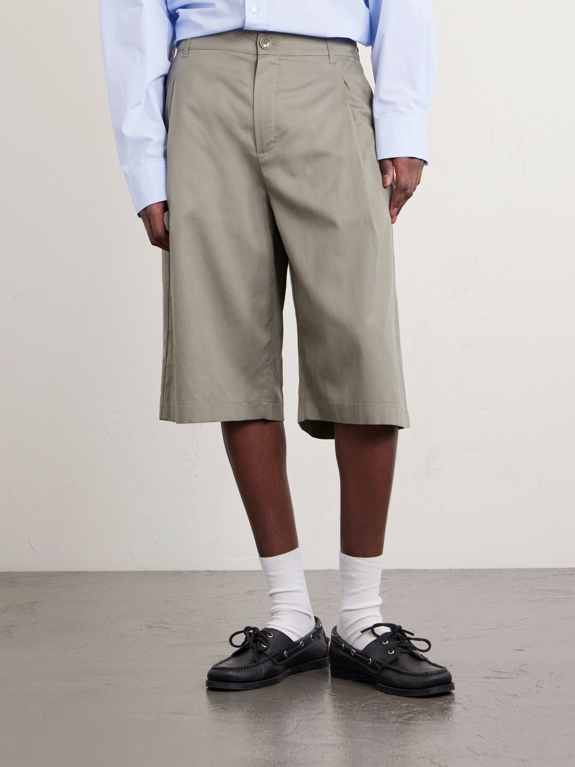 A Kind Of Guise - Juno Straight-Leg Pleated Lyocell, Cotton and Linen-Blend Shorts - Green