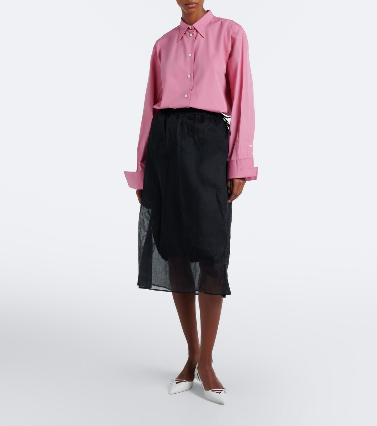 Prada Oversized cotton poplin shirt
