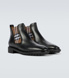 Burberry - Checked leather Chelsea boots