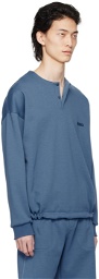 ZEGNA Blue Placket Sweatshirt