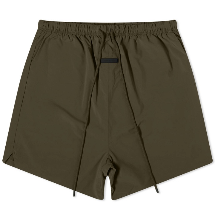 Photo: Fear of God ESSENTIALS Men's Spring Nylon Relaxed Shorts in Ink