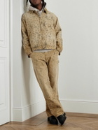 SAINT MXXXXXX - Dr. Woo Corduroy-Trimmed Distressed Printed Cotton-Canvas Jacket - Neutrals
