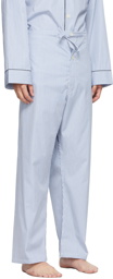 Paul Stuart Blue & White Cotton Narrow Stripe Pyjama Set