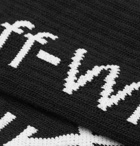 Off-White - Logo-Intarsia Stretch Cotton-Blend Socks - Men - Black