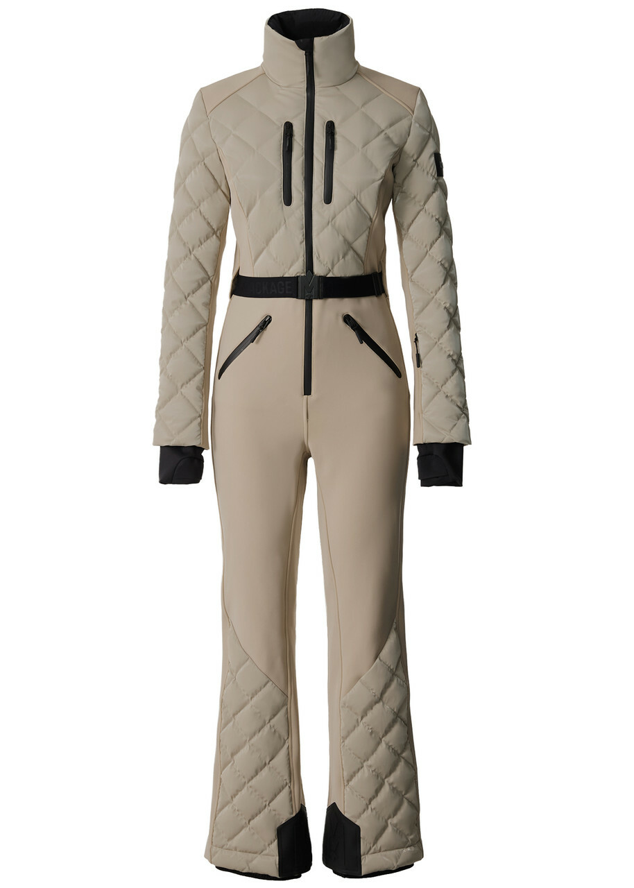 Mackage Inga Quilted Bonded Fleece ski Suit Taupe