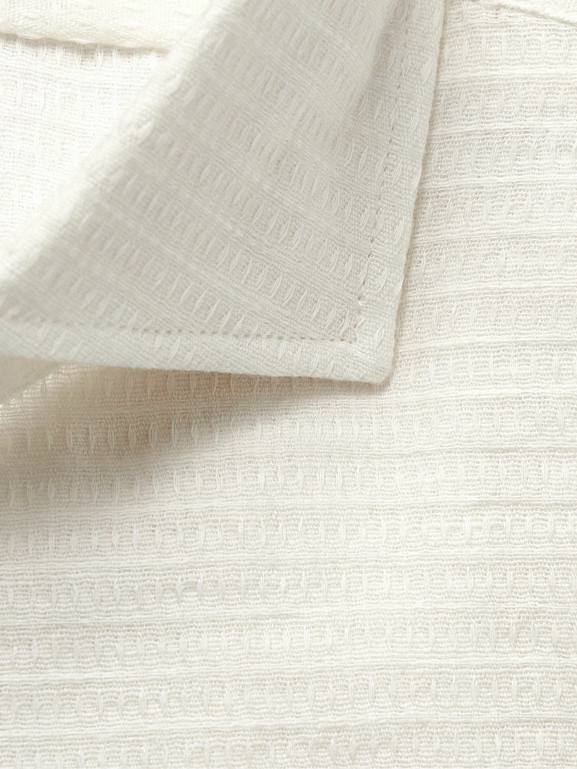 Favourbrook - Haston Cutaway-Collar Linen-Jacquard Shirt - White