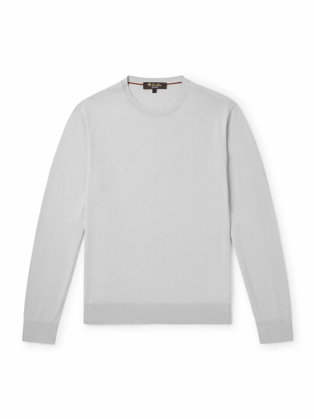 Photo: Loro Piana - Ice Wish™ Sea Island Cotton Sweater - Gray