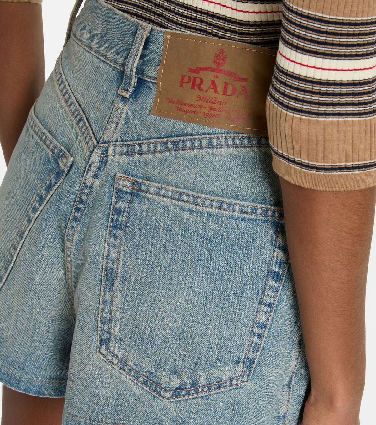 Prada High-rise denim shorts