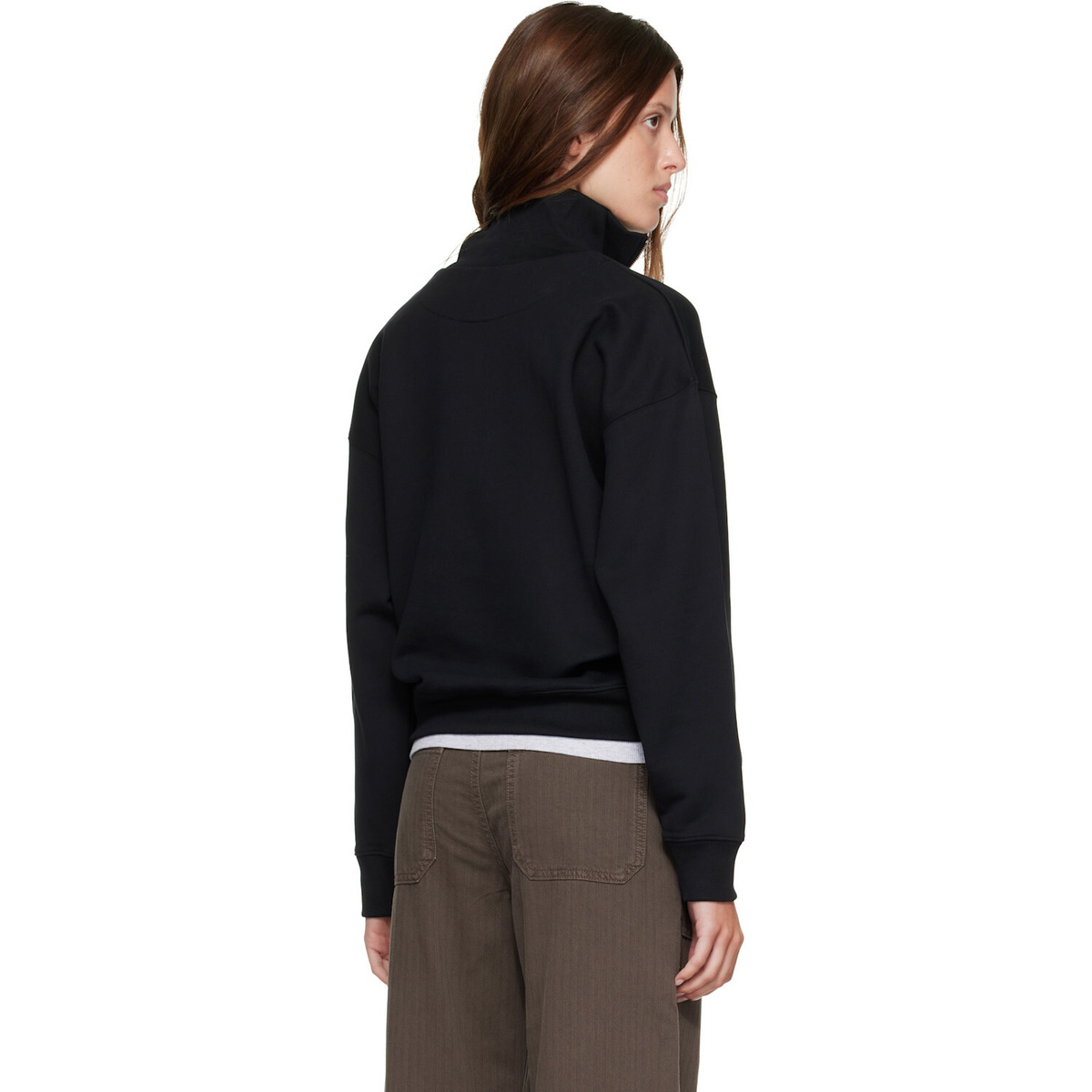 Maison Kitsuné Black Baby Fox Half Zipped Sweatshirt