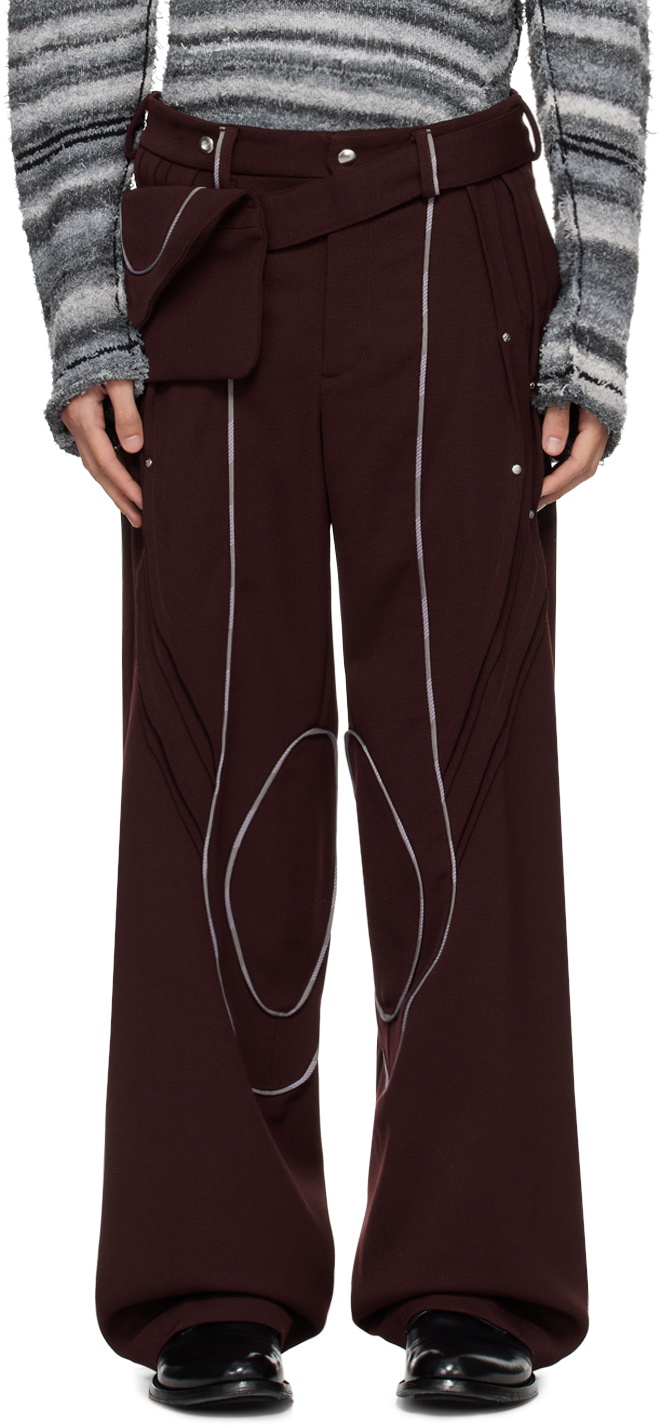 Kiko Kostadinov Burgundy Chalice Trousers Kiko Kostadinov