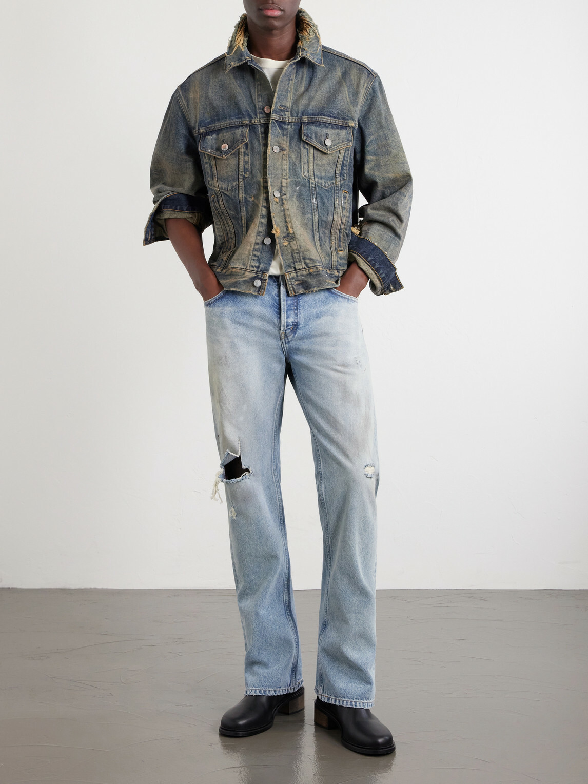 Enfants Riches Déprimés - Type 3 Distressed Denim Jacket - Blue