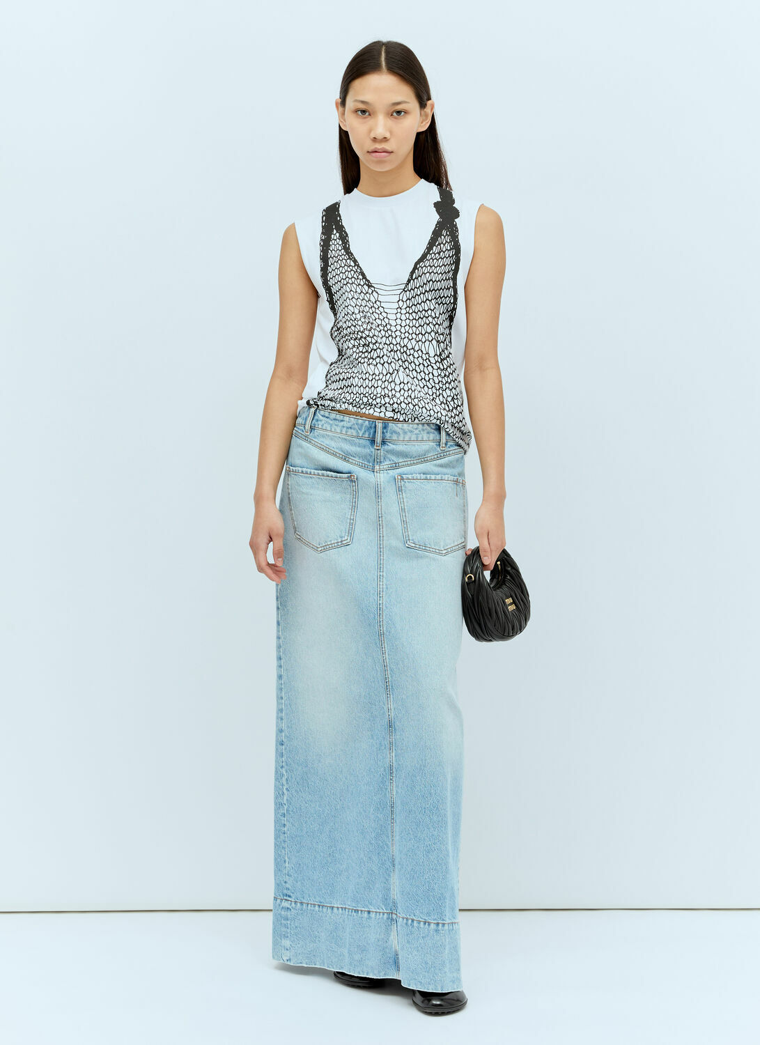 Sportmax Backwards Denim Skirt