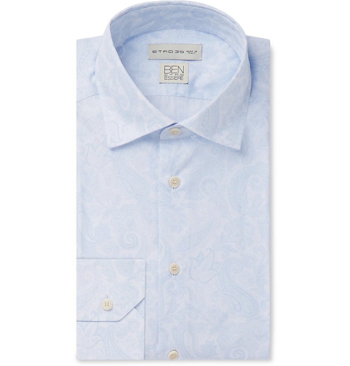 Photo: Etro - Paisley-Print Organic Cotton-Poplin Shirt - Blue