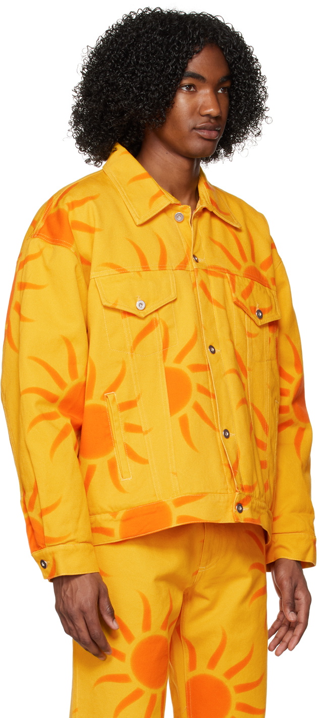 Liberal Youth Ministry Orange Printed Denim Jacket