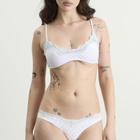 SKIMS Women's Fits Everybody Lace Dipped Thong in Slate Dot Print
