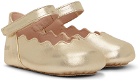 Chloé Baby Gold Metallic Ballerina Flats
