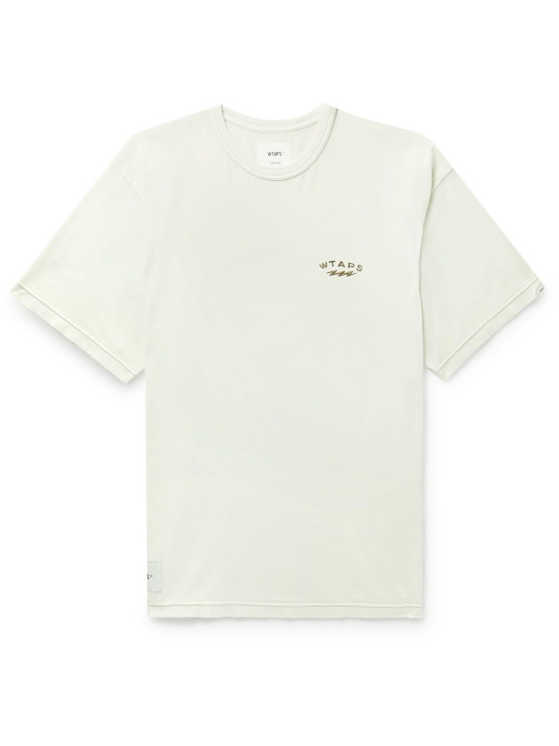 Photo: WTAPS - Thor Logo-Embroidered Cotton-Jersey T-Shirt - Neutrals