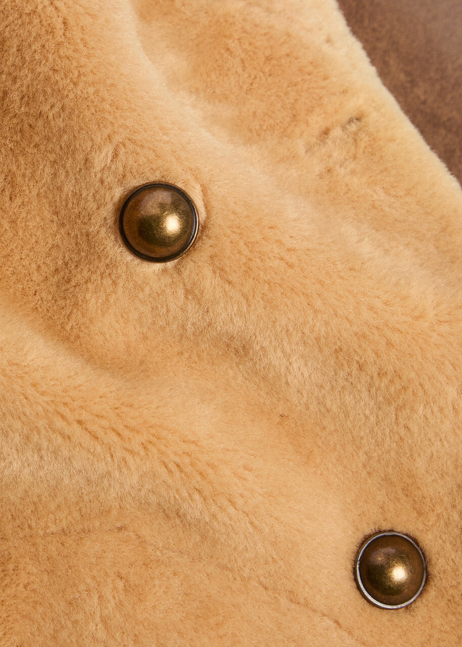 Free People Mari Reversible Faux fur Coat Tan