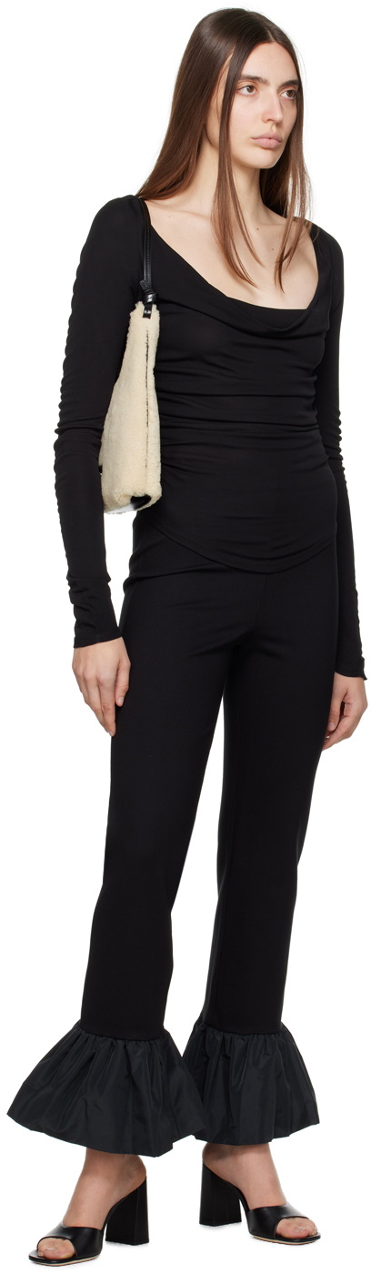 Staud Black Solana Long Sleeve T-Shirt