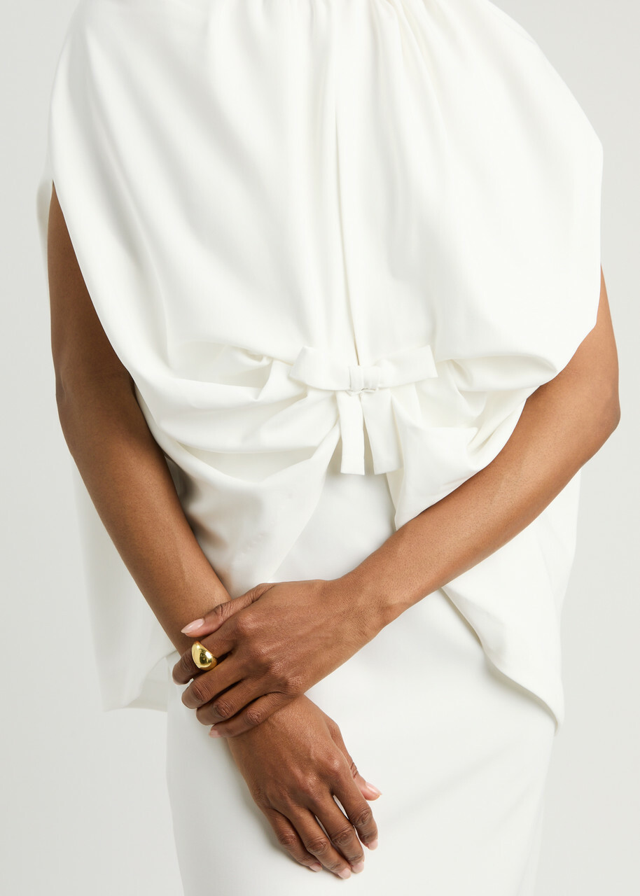 Bernadette Gislene Cape-effect Jersey Maxi Dress Ivory