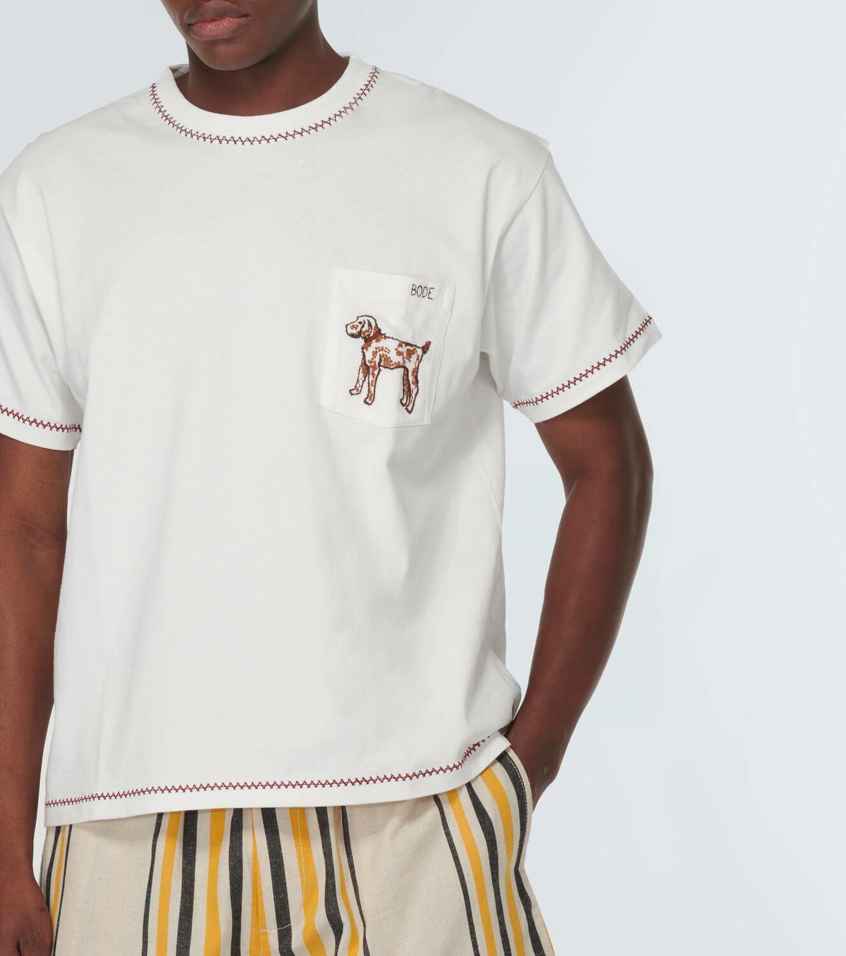 Bode Griffon embroidered cotton jersey T-shirt Bode