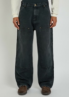 Cherry Los Angeles Panelled Wide-leg Jeans Black