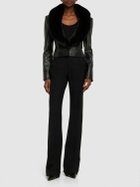 MAGDA BUTRYM - Leather Detachable Fur Collar Jacket