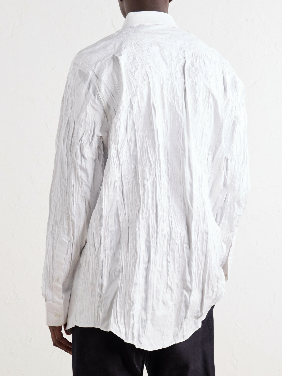 Maison Margiela - Bianchetto-Printed Satin Shirt - White