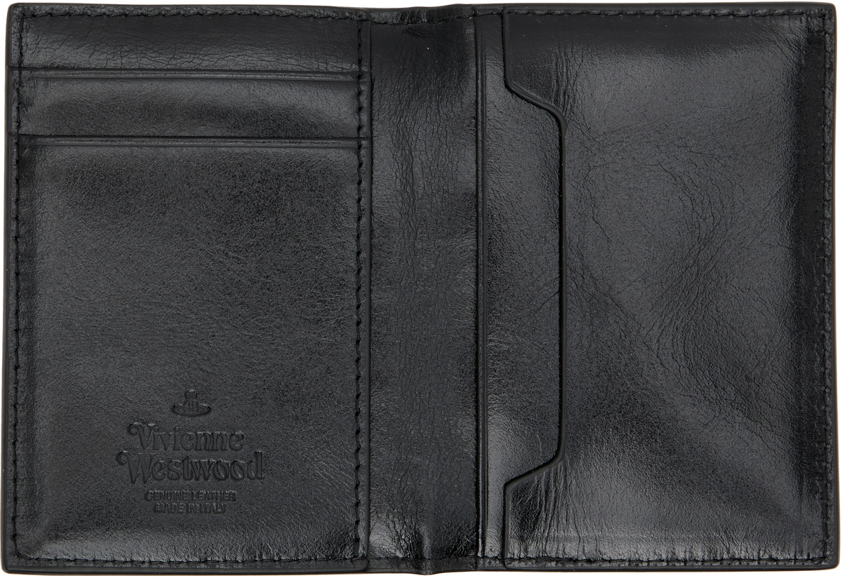 Vivienne Westwood Orb Crown Logo Genuine Leather Vertical Card Case