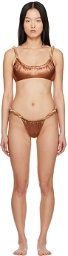Isa Boulder SSENSE Exclusive Brown & Gold Reversible Bikini