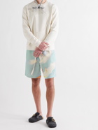 JW Anderson - Logo-Embroidered Printed Linen Drawstring Shorts - Blue