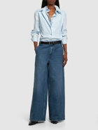 GAUCHERE - Low Waist Cotton Denim Wide Leg Jeans