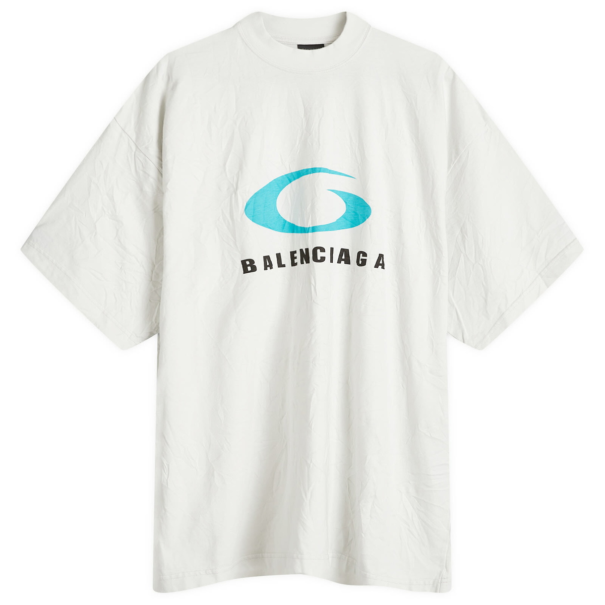 BALENCIAGA ブランドロゴ Tシャツ DIRTY WHITE Balenciaga Men's Logo T-Shirt in Dirty White/Blue Balenciaga