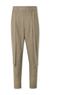 Fear of God - Tapered Pleated Belted Wool Trousers - Neutrals